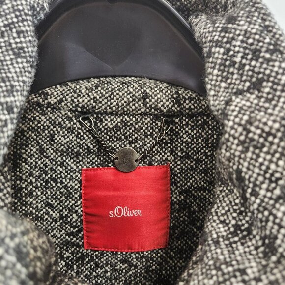 S. Oliver Snap / Button Puffer Jacket Quilted Black Ladies Size 10 - Picture 7 of 10